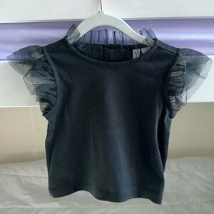Jane and Jack black shirt w tulle detail